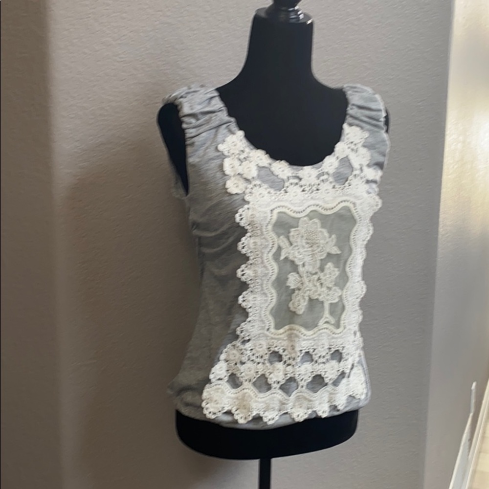Charming Charlie Gray Top
